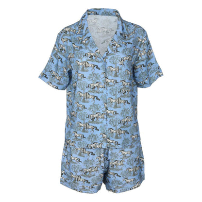 AWST Int'l Lila Loungewear Short Set-Blue Toile-L