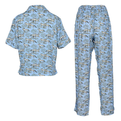 AWST Int'l Lila Loungewear Pant Set-Blue Toile-L