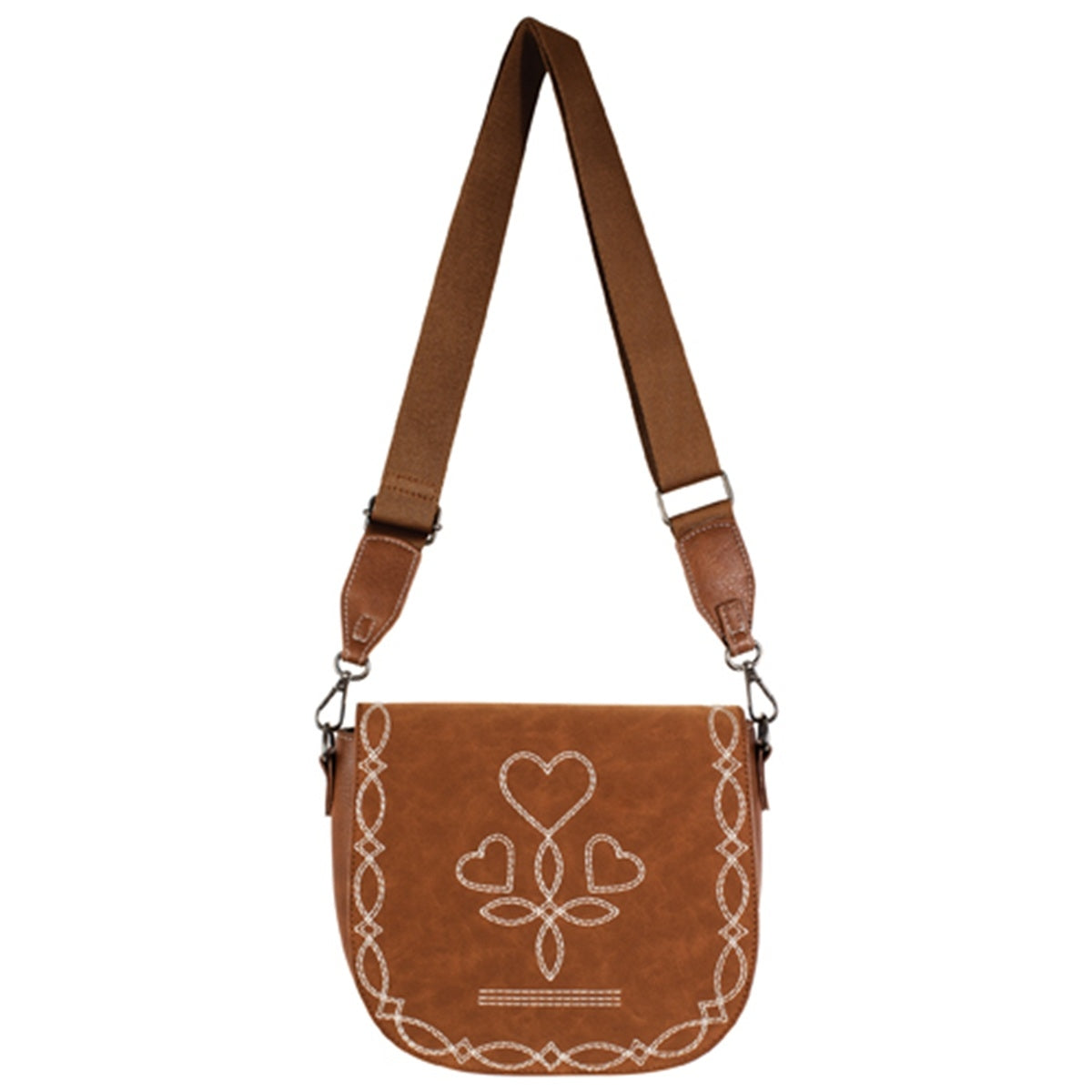 Justin Ladies Saddle Bag with Heart Stitching