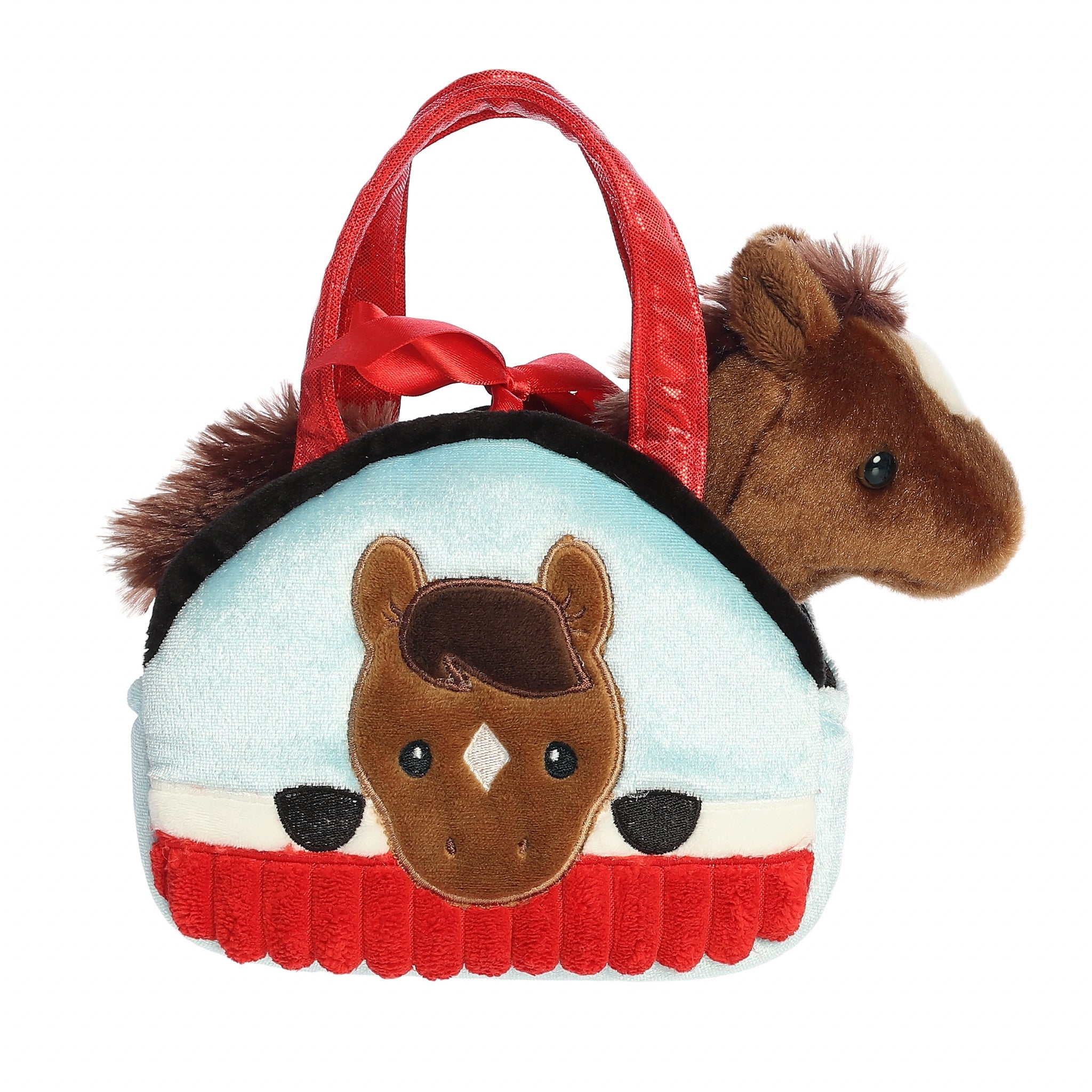 Plush Peek-A-Boo Pony in Barn Purse Carrier