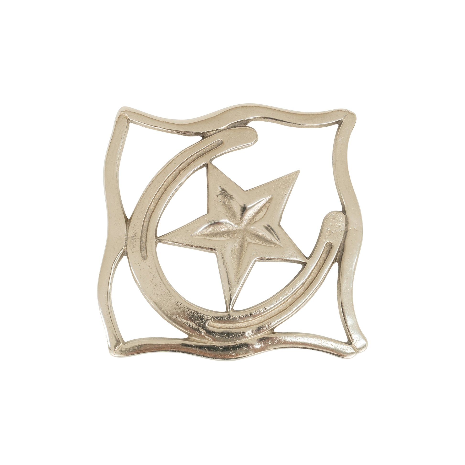 Huntley Equestrian Star with Horse Shoe Silver Square Trivet