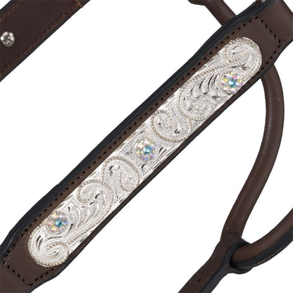 Silver Royal Scroll Show Halter with Stones