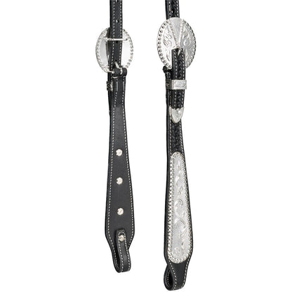 Silver Royal Double Ear Headstall with Berry Edge