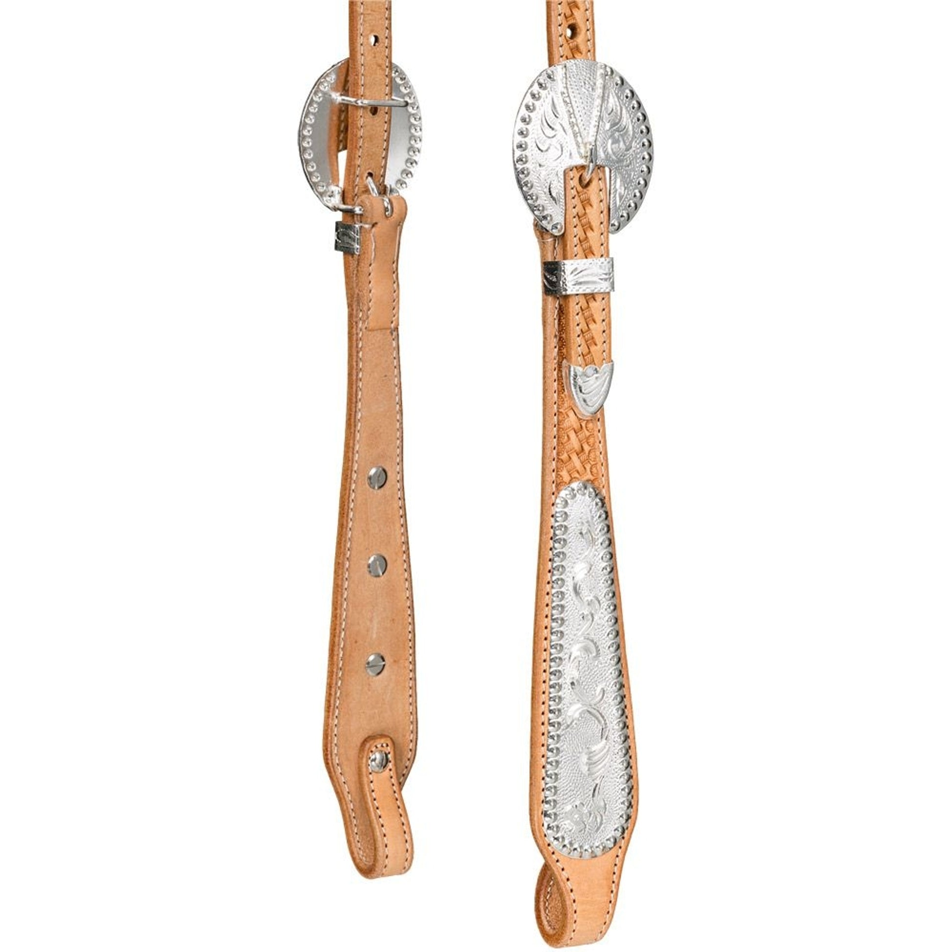 Silver Royal Double Ear Headstall with Berry Edge
