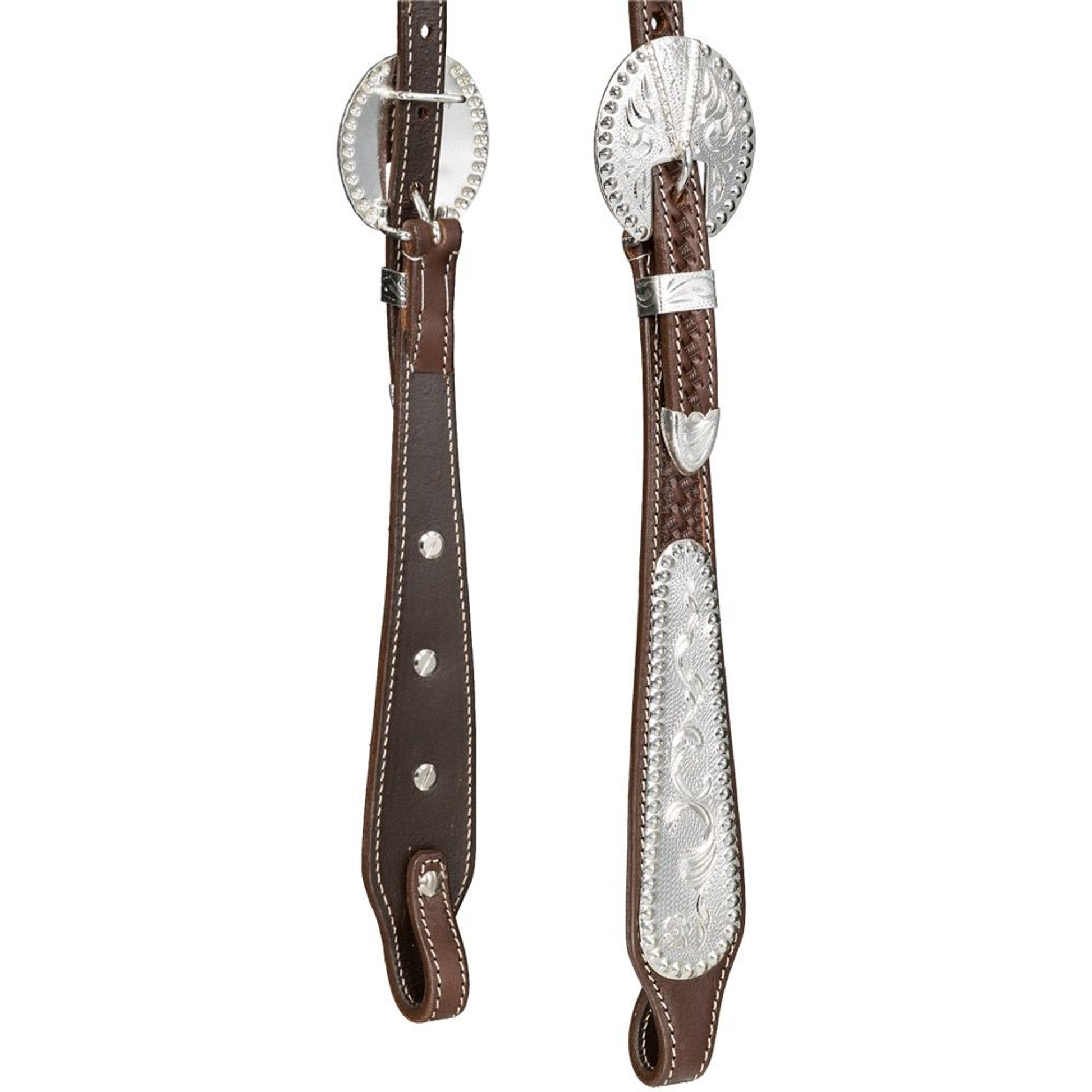 Silver Royal Double Ear Headstall with Berry Edge