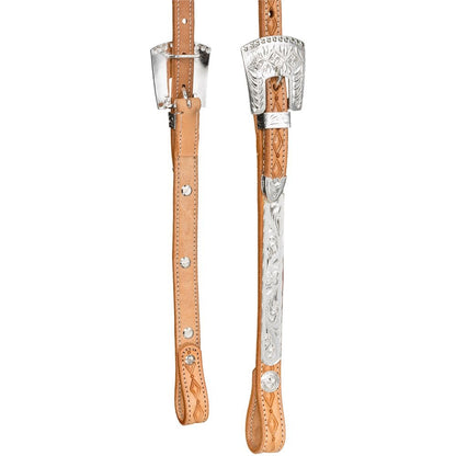 Silver Royal Double Ear Headstall with Diamond Tooling