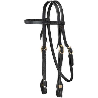 Royal King Harness Leather Browband Headstall with Quick Change Ends