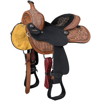 Tough1 Youth Black Lotus Barrel Saddle