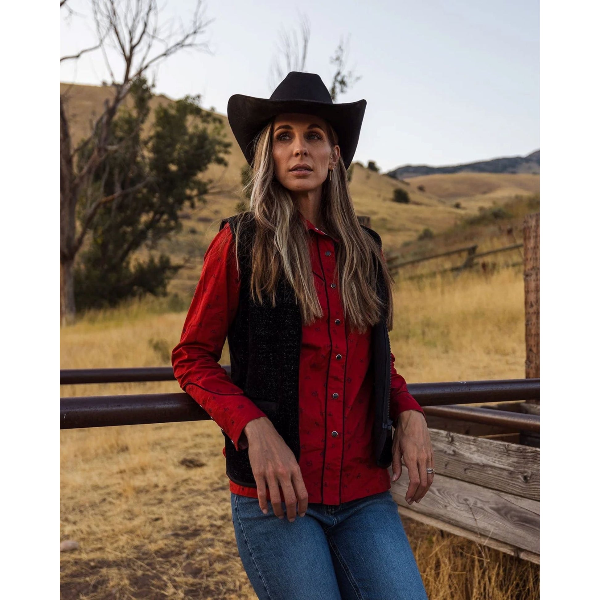 Outback Trading Ladies Cattle Brand Shirt