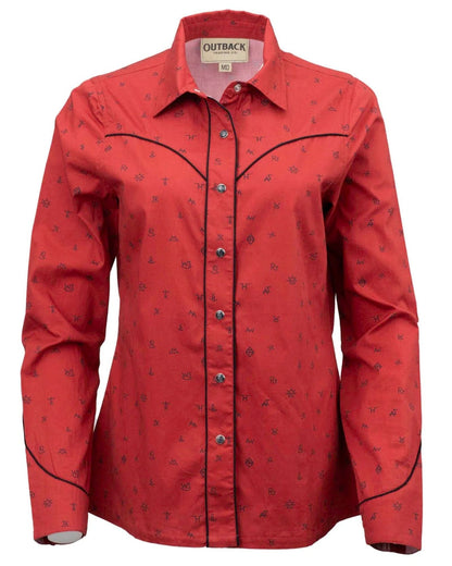 Outback Trading Ladies Cattle Brand Shirt