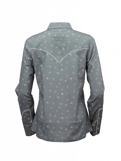 Outback Trading Ladies Cattle Brand Shirt