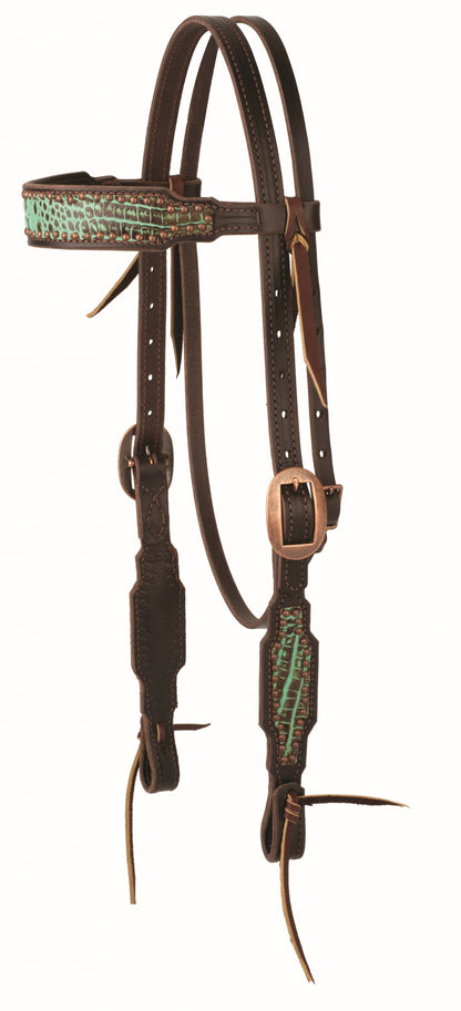 Weaver Turquoise Croc Headstall