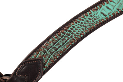 Weaver Turquoise Croc Contoured Breast Collar