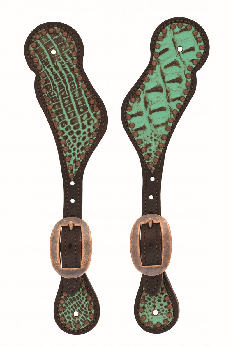 Weaver Turquoise Croc Spur Straps