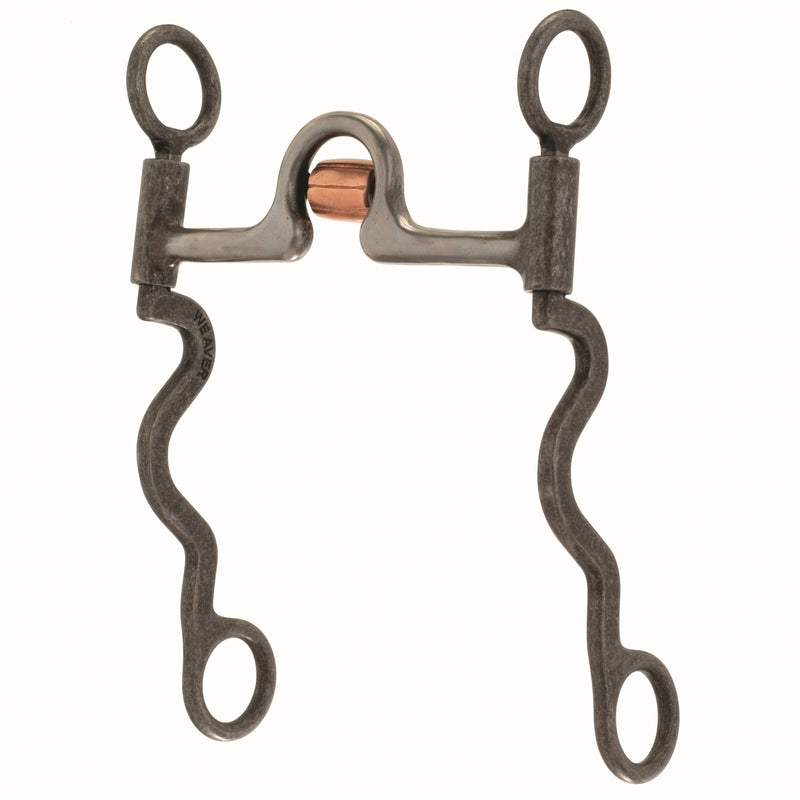 Weaver 5" Sweet Iron Ported Mouth With Copper Cricket, 8-1/4" Shank Cheeks