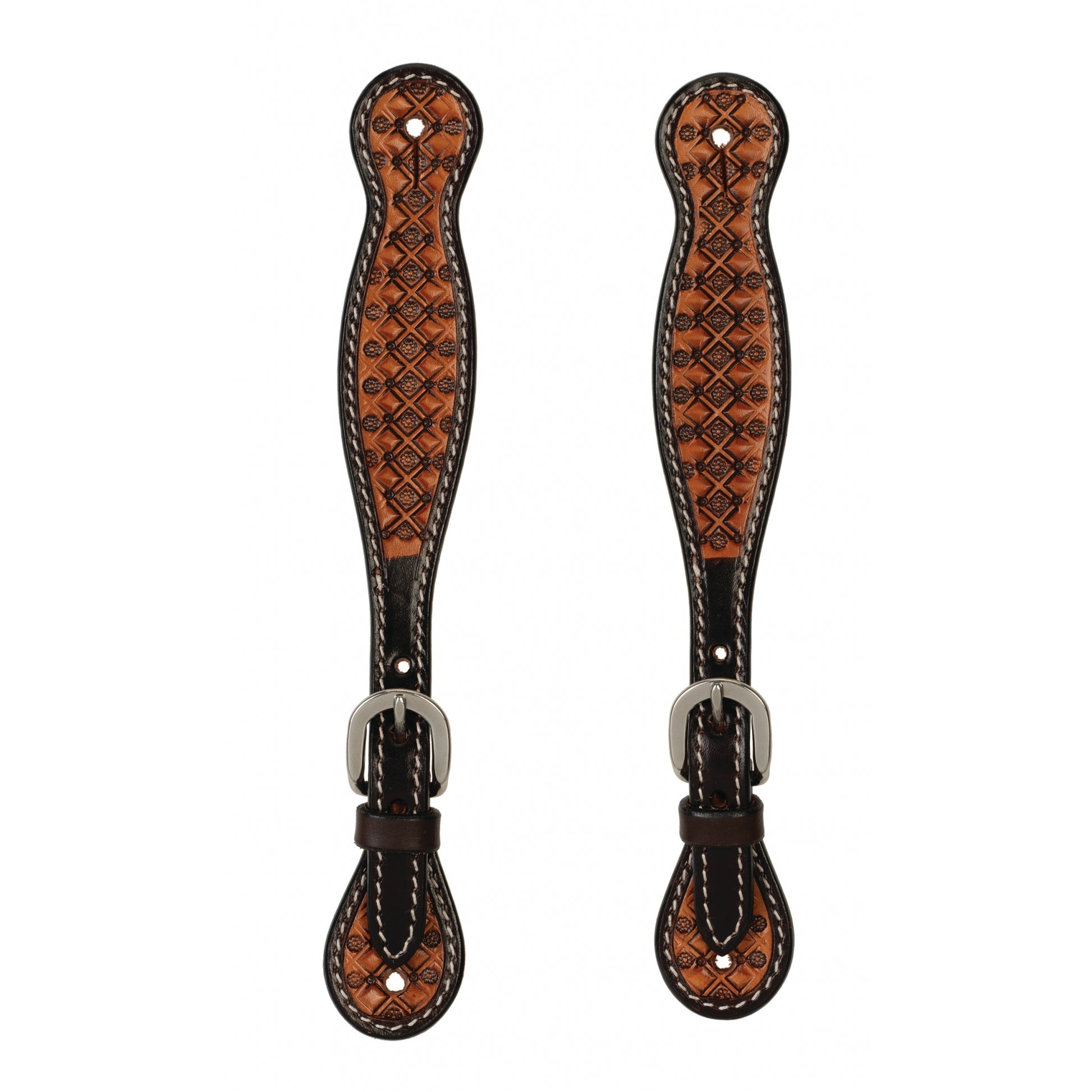 Weaver Floret Tooled Spur Straps