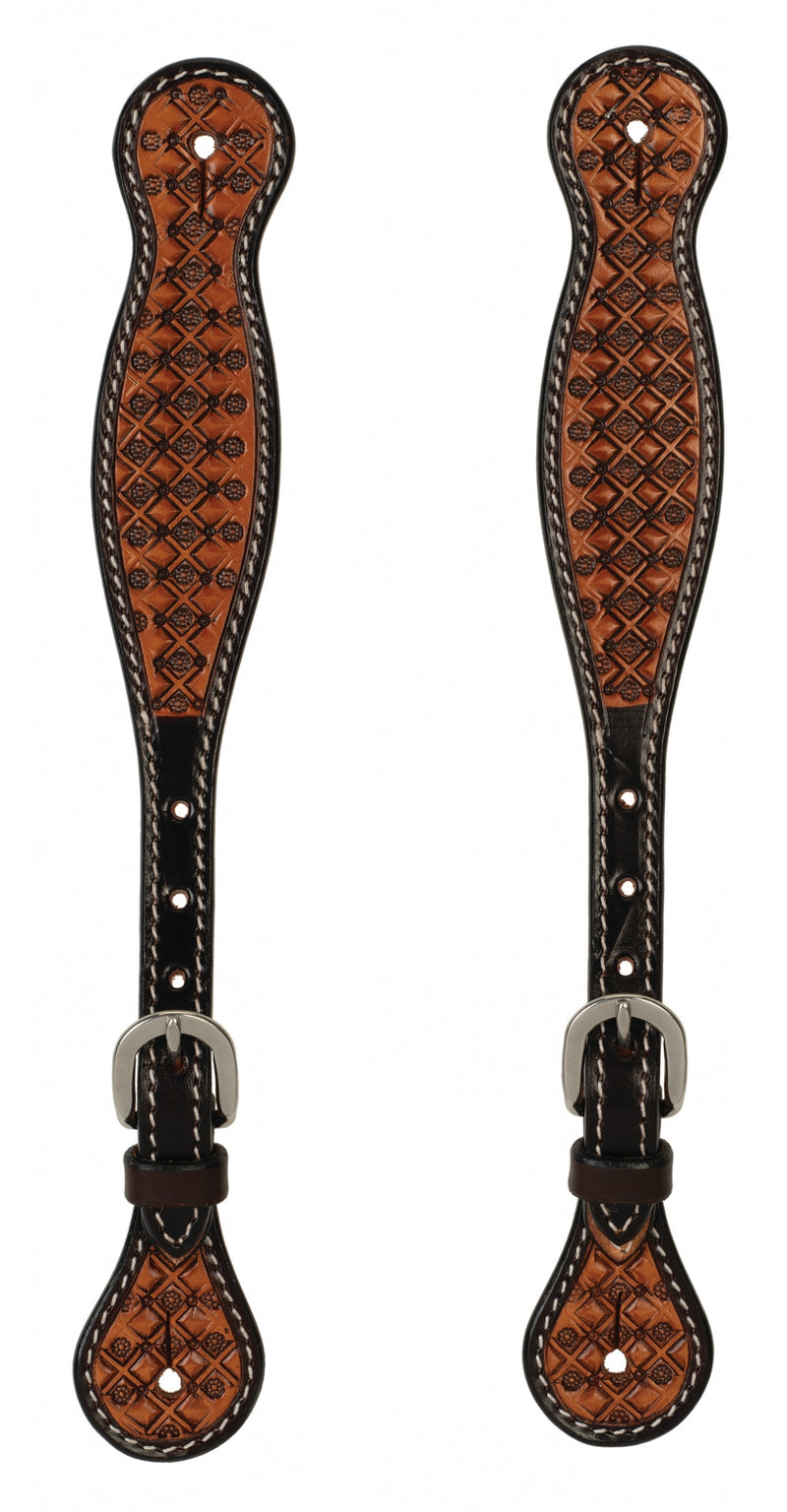 Weaver Floret Tooled Spur Straps