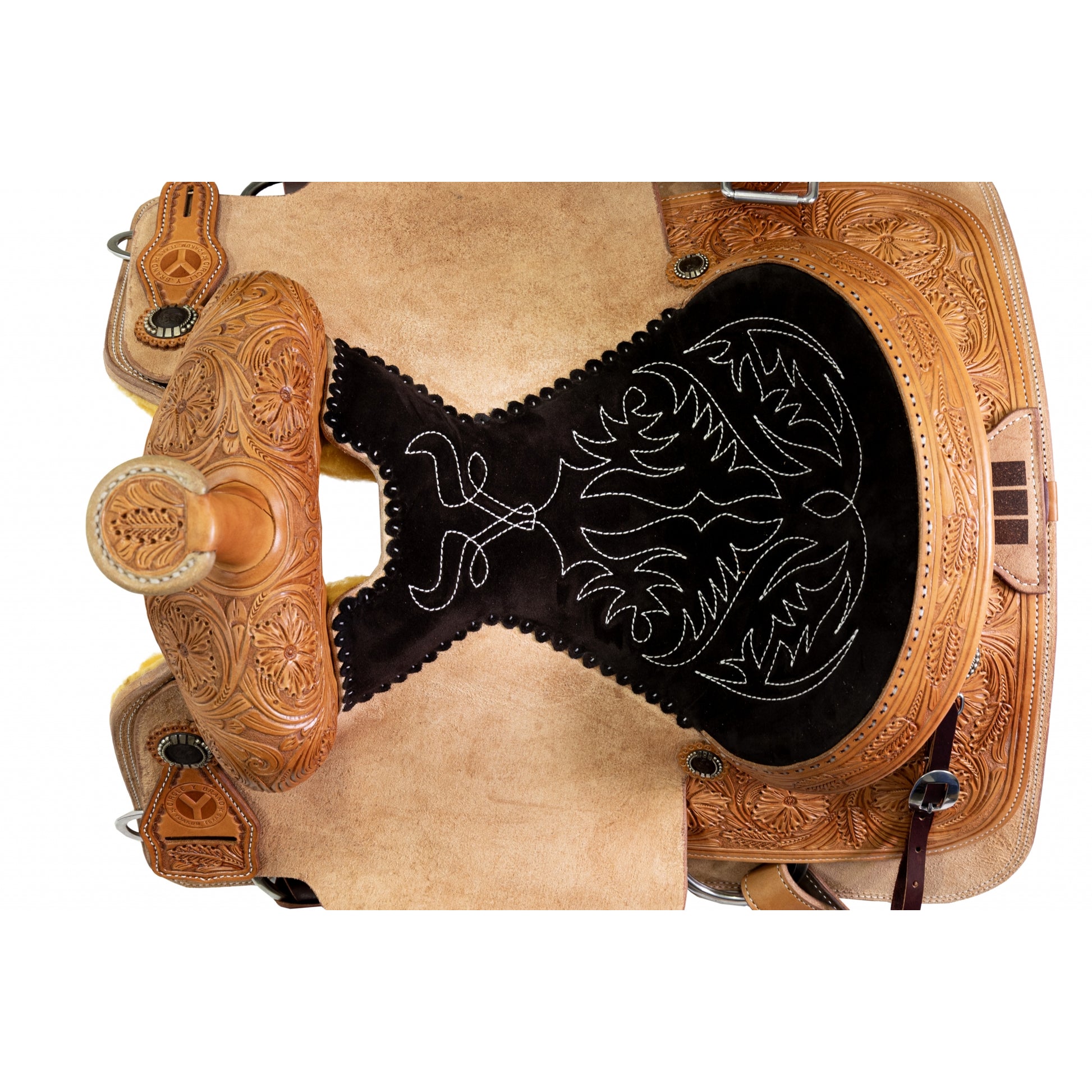 Circle Y PRCA 1/4 Tooled Team Roper Wyoming Saddle