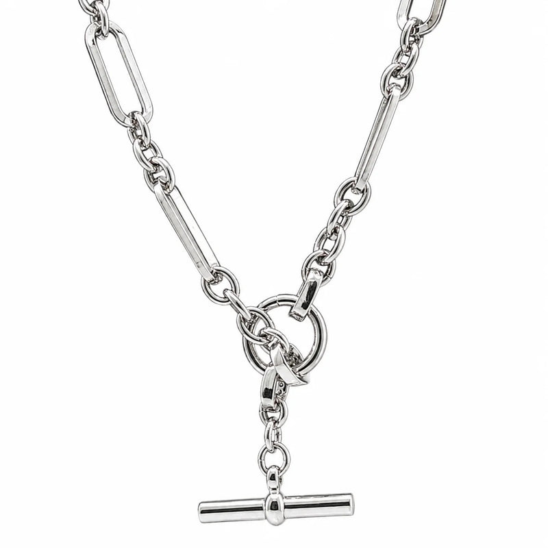 Equestrian Jewelry Brass Paper Clip Toggle Necklace