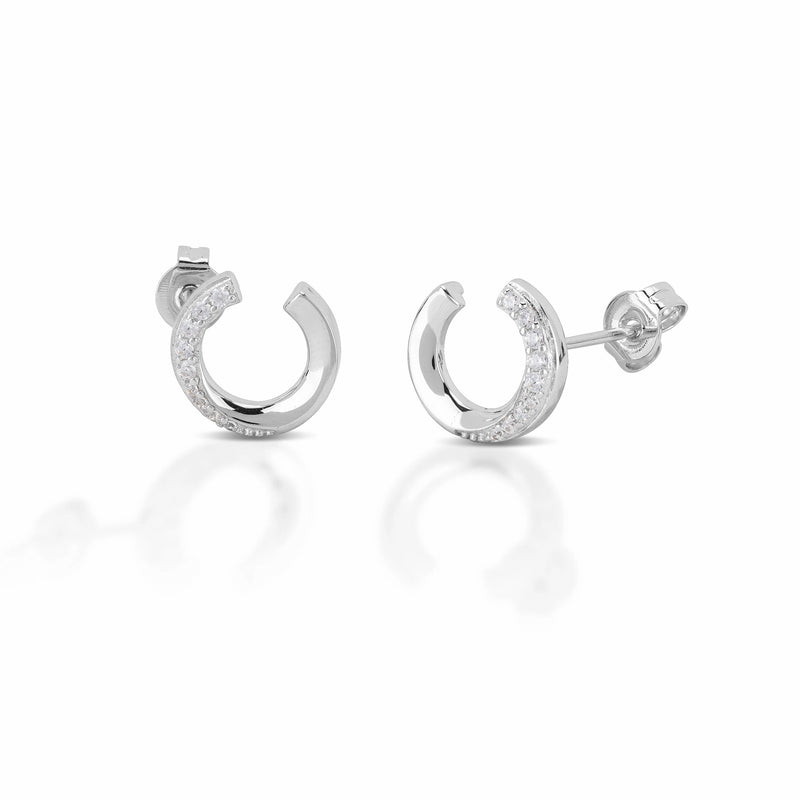 Equestrian Jewelry Half-Studded Earrings