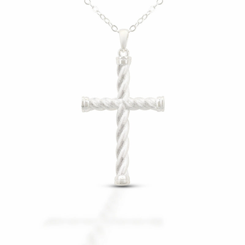 Equestrian Jewelry Twisted Cross Pendant Necklace