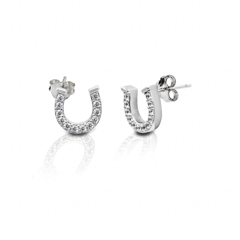 Equestrian Jewelry Studded Horseshoe Earrings