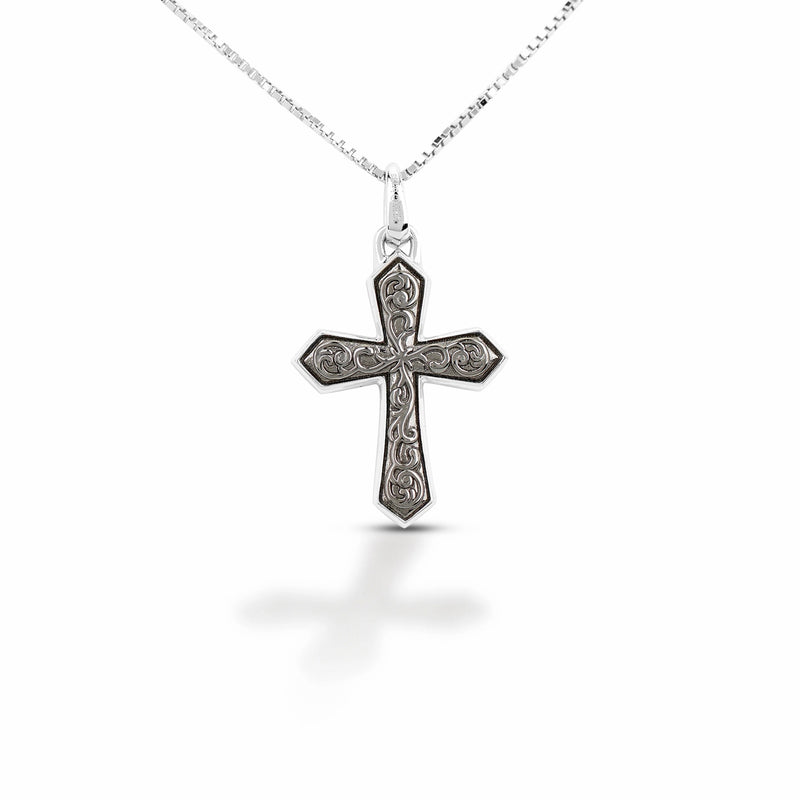 Equestrian Jewelry Small Silver Cross Pendant Necklace