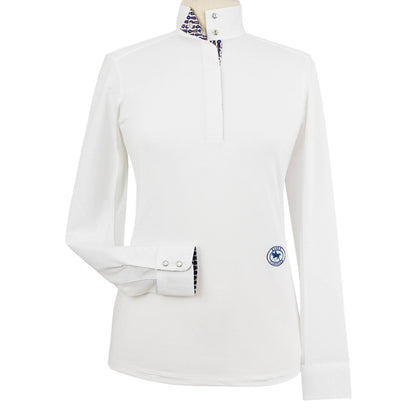 Essex Classics Tricolor Ladies Talent Yarn Straight Collar Long Sleeve Show Shirt