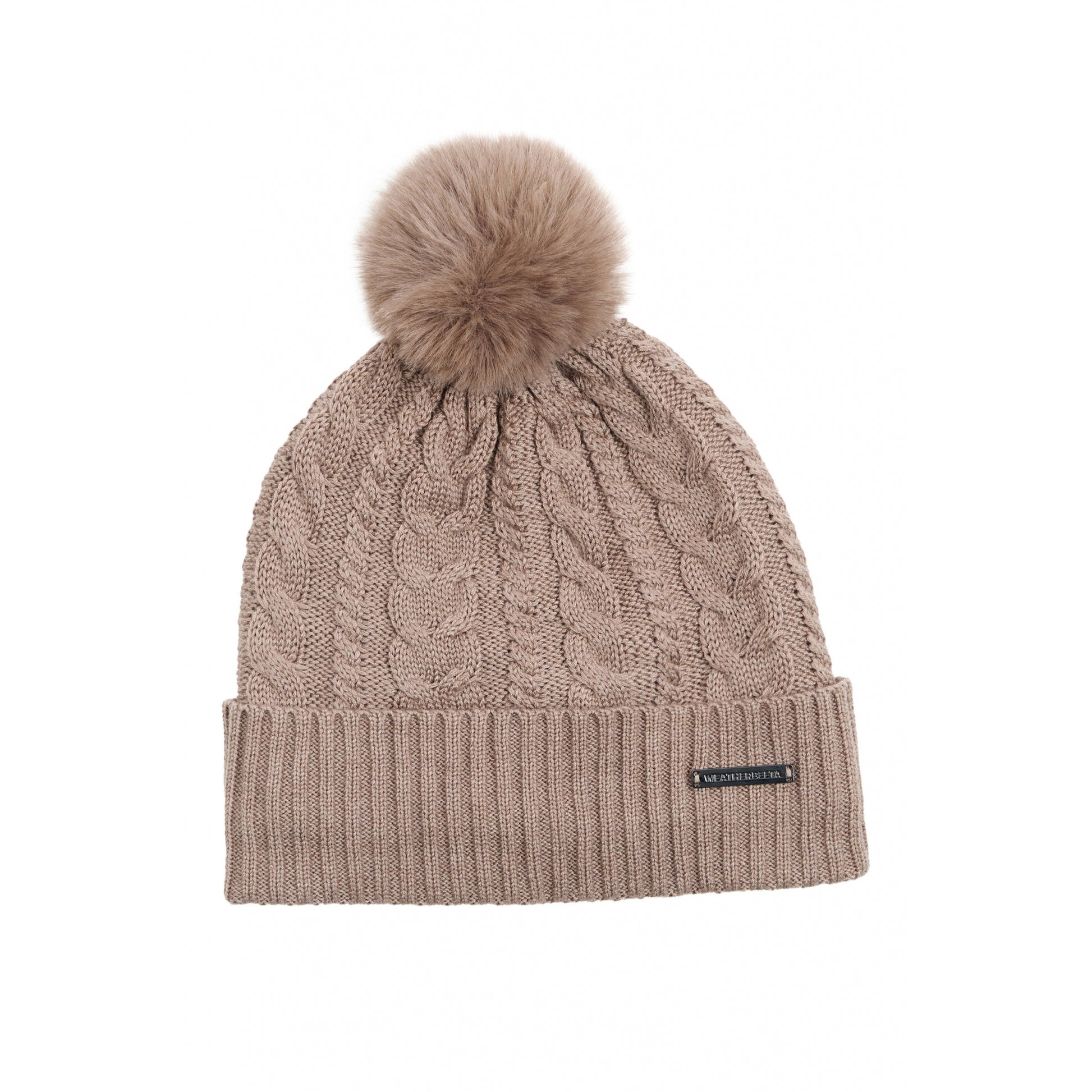 Weatherbeeta Cable Knit Pom Pom Beanie