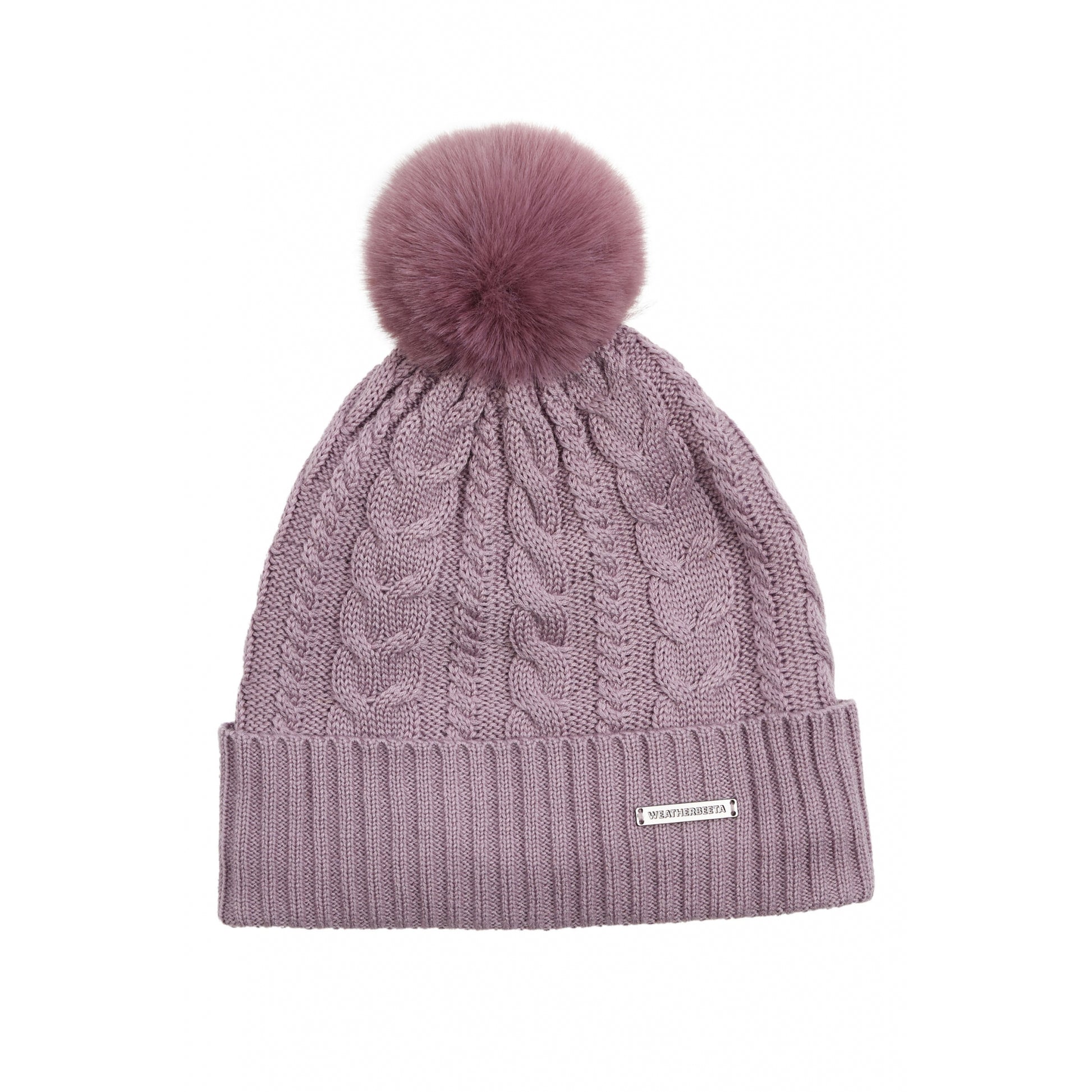 Weatherbeeta Cable Knit Pom Pom Beanie