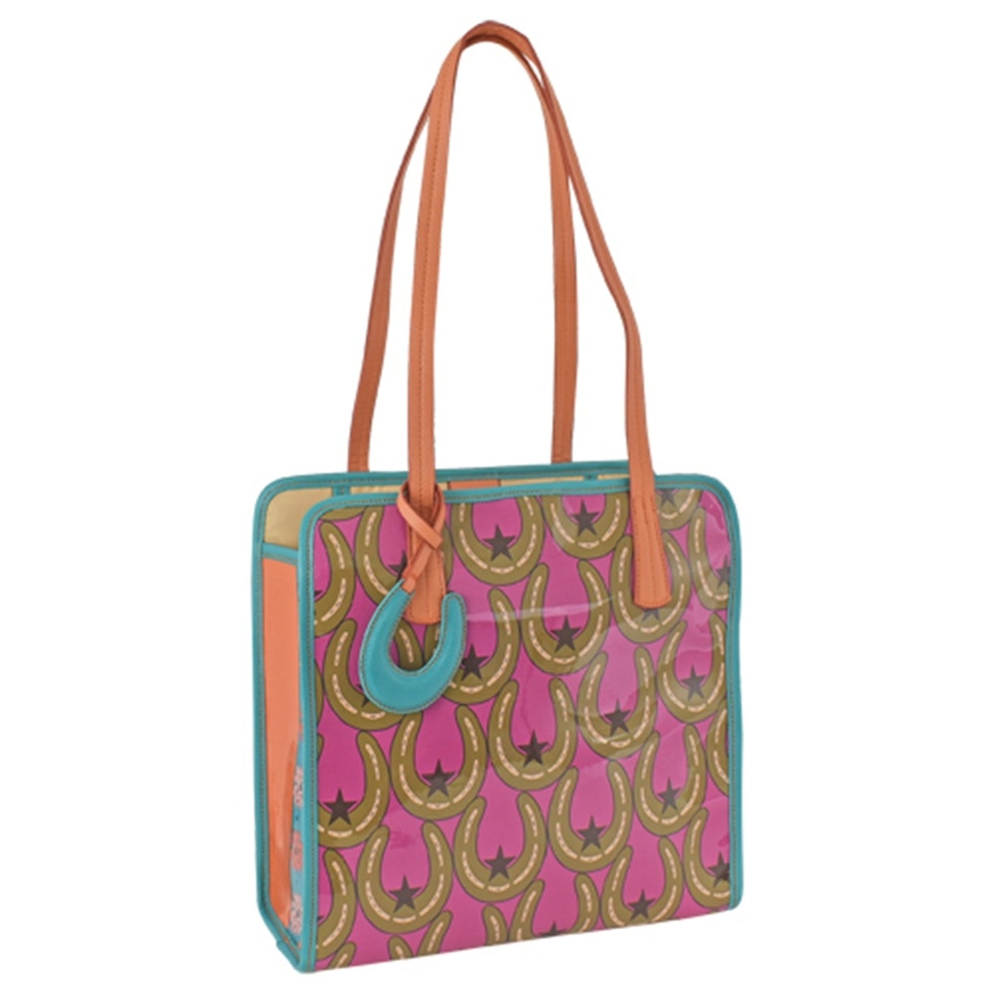 Justin Catchfly Vinyl Horseshoes and Stars Tote