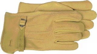 Grain Leather Work Gloves with Wrist Buckle 6 Pair LG
