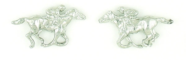 Finishing Touch Thoroughbred Racer Earrings Silver