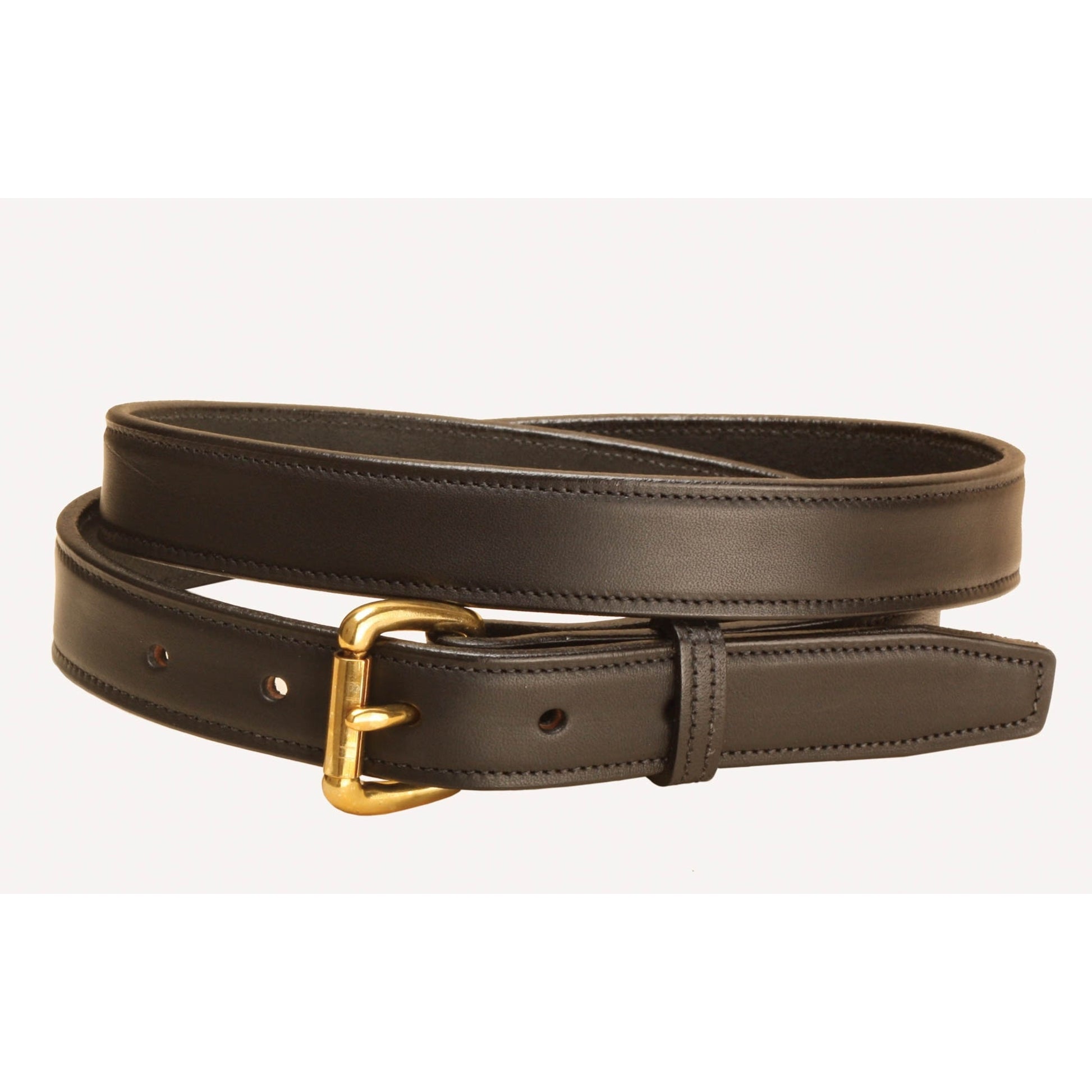 Tory 1In Stitched Belt With Brass Buckle 26 Brn/Nick