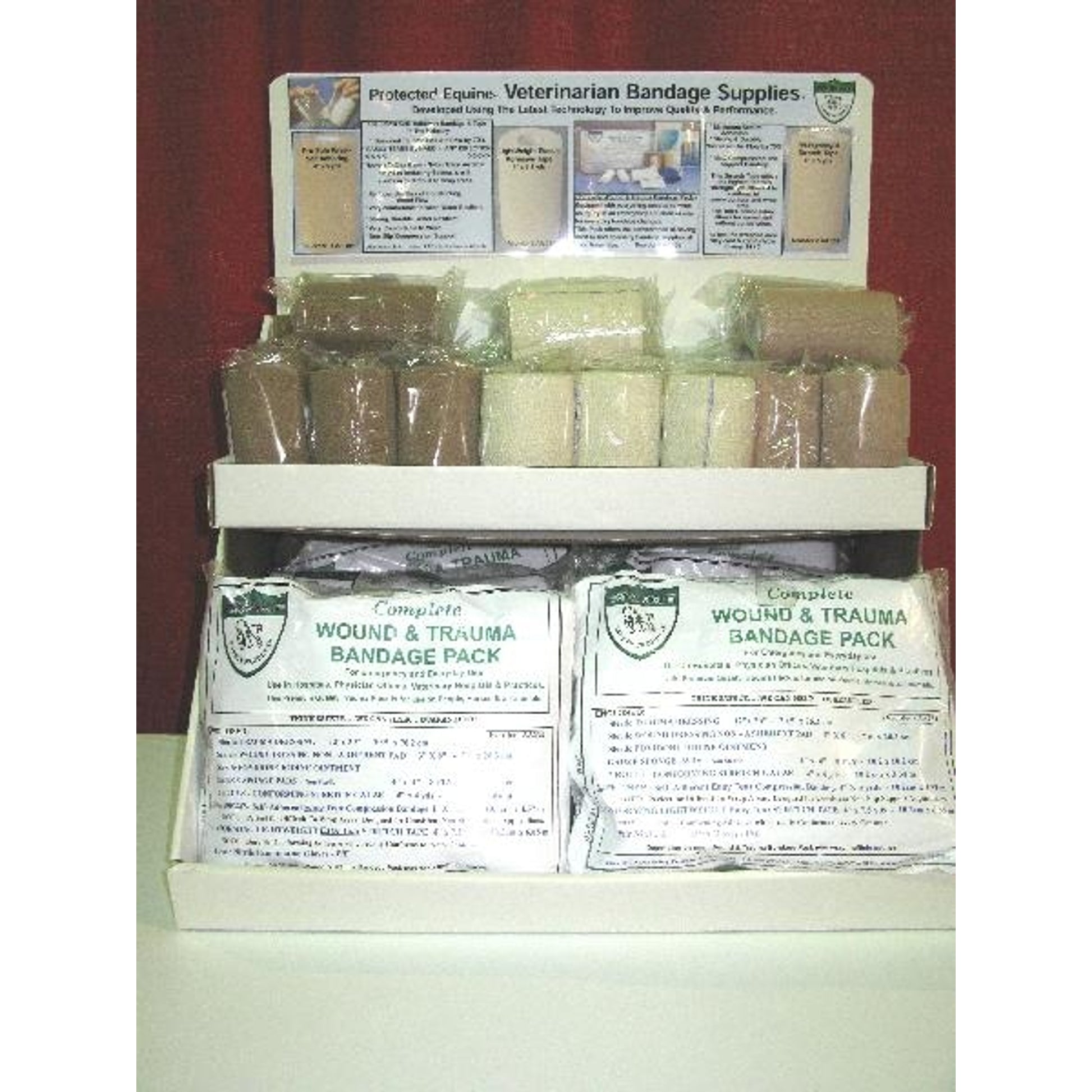 VET BANDAGE DISPLAY / Tapes-Wraps- W & T Packs