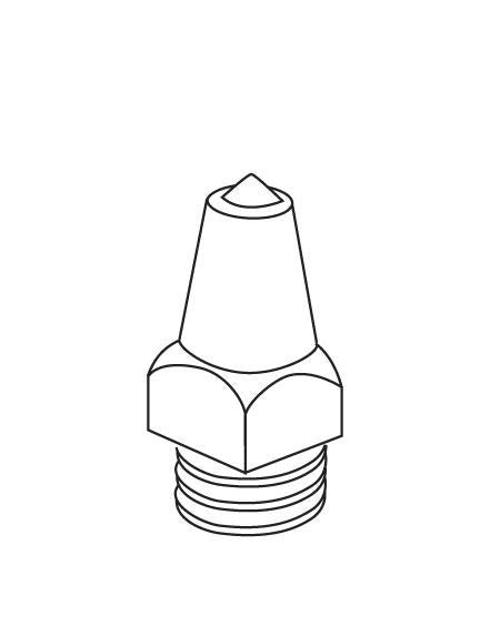 Stud #81, 4 sided, TC tip, 3/8" wide, 5/8" tall, gold color