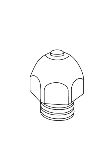 Stud #82, 6 sided, TC tip, 1/2" wide, 1/2" tall, gold color