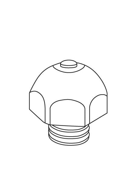 Stud #84, 6 sided, TC tip, 5/8" wide, 1/2" tall, gold color