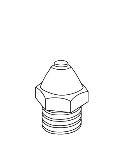 Stud #96, 6 sided, TC tip, 12mm wide, 11.5 mm tall, gold color