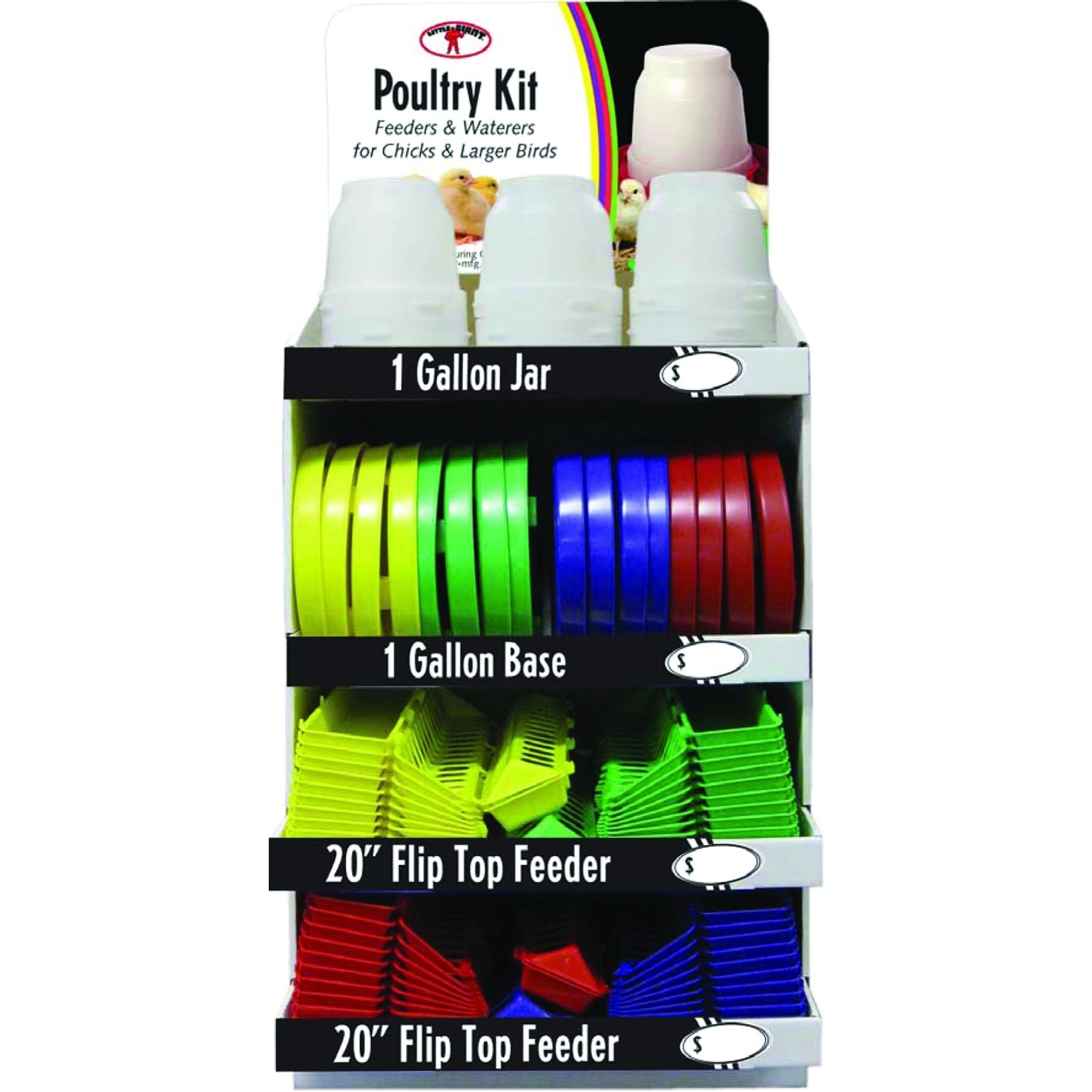 Little Giant Poultry Base, Jar & Flip Top Feeder Display