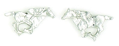 Thoroughbred Racing Earrings Silver