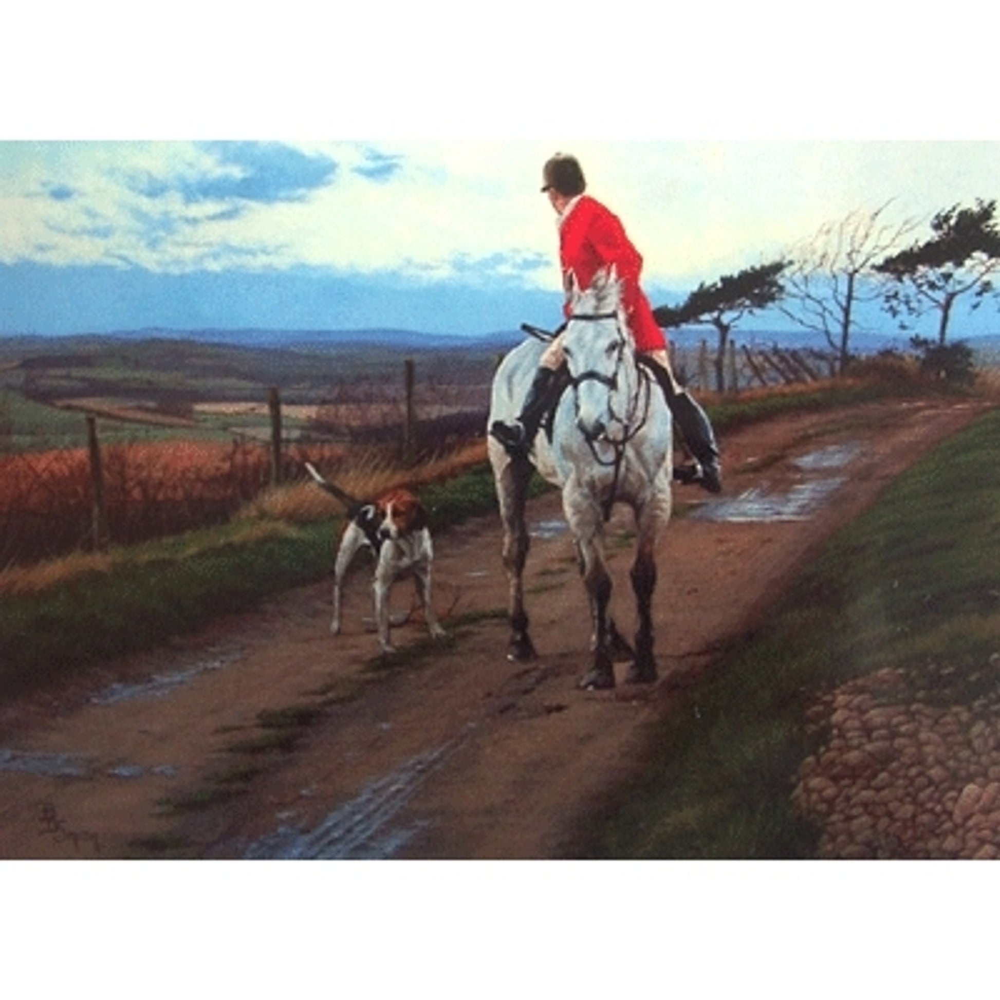 A Last Look Back (Fox Hunting) Blank Greeting Cards - 6 Pack