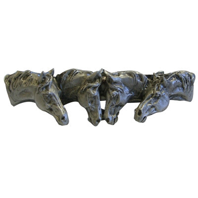 Four Horse Head Hair Clip Satin finish and comes on a hang card.