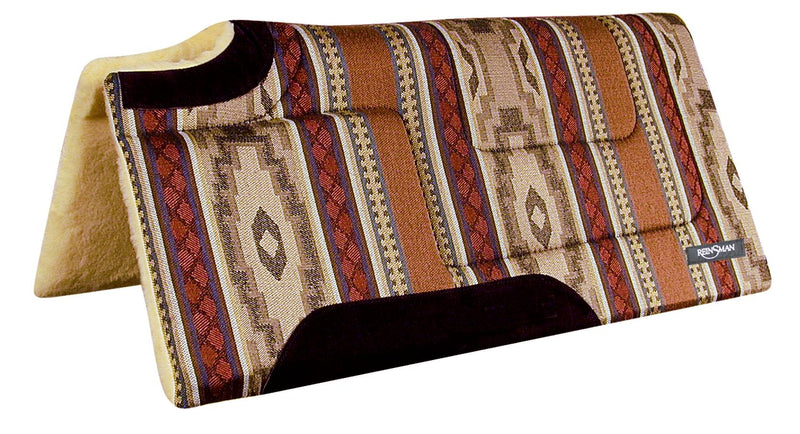 REINSMAN Square Cutback/Built-Up Fleece Herculon Pad - Running Bull Onyx Print