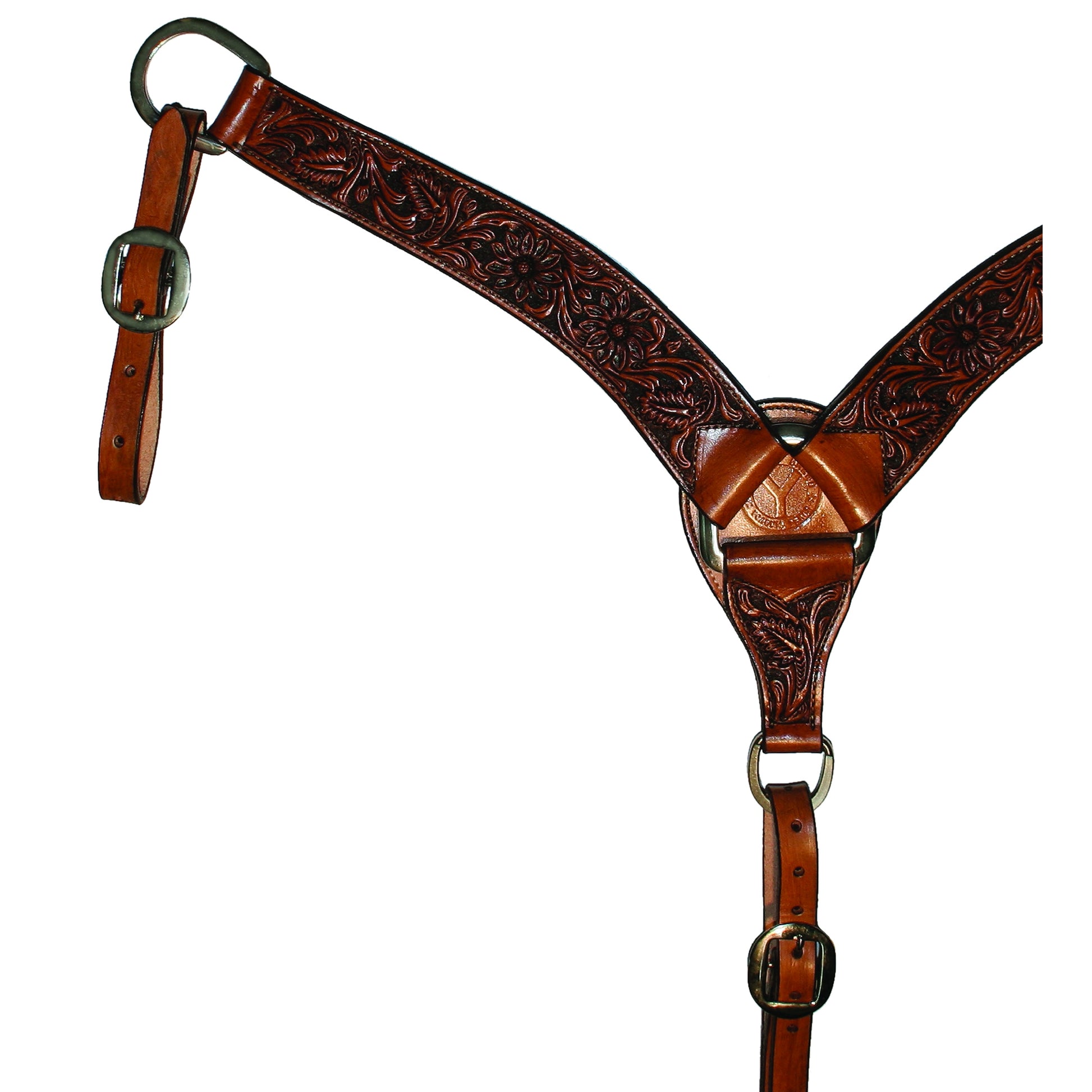 Circle Y Roper Floral Tooled Breast Collar