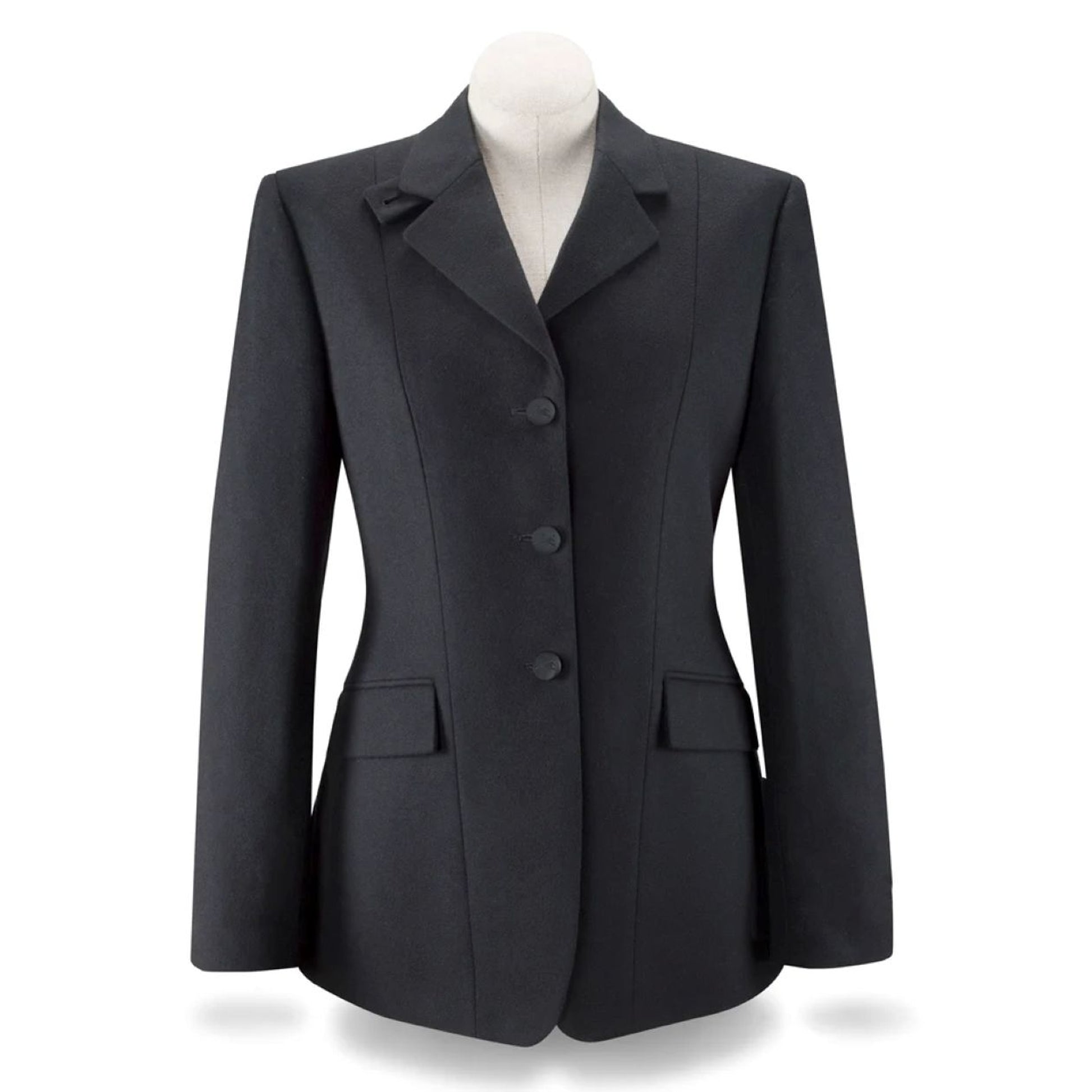 Rj Classics Ladies 3Button Melton Hunt Coat 14R Bk