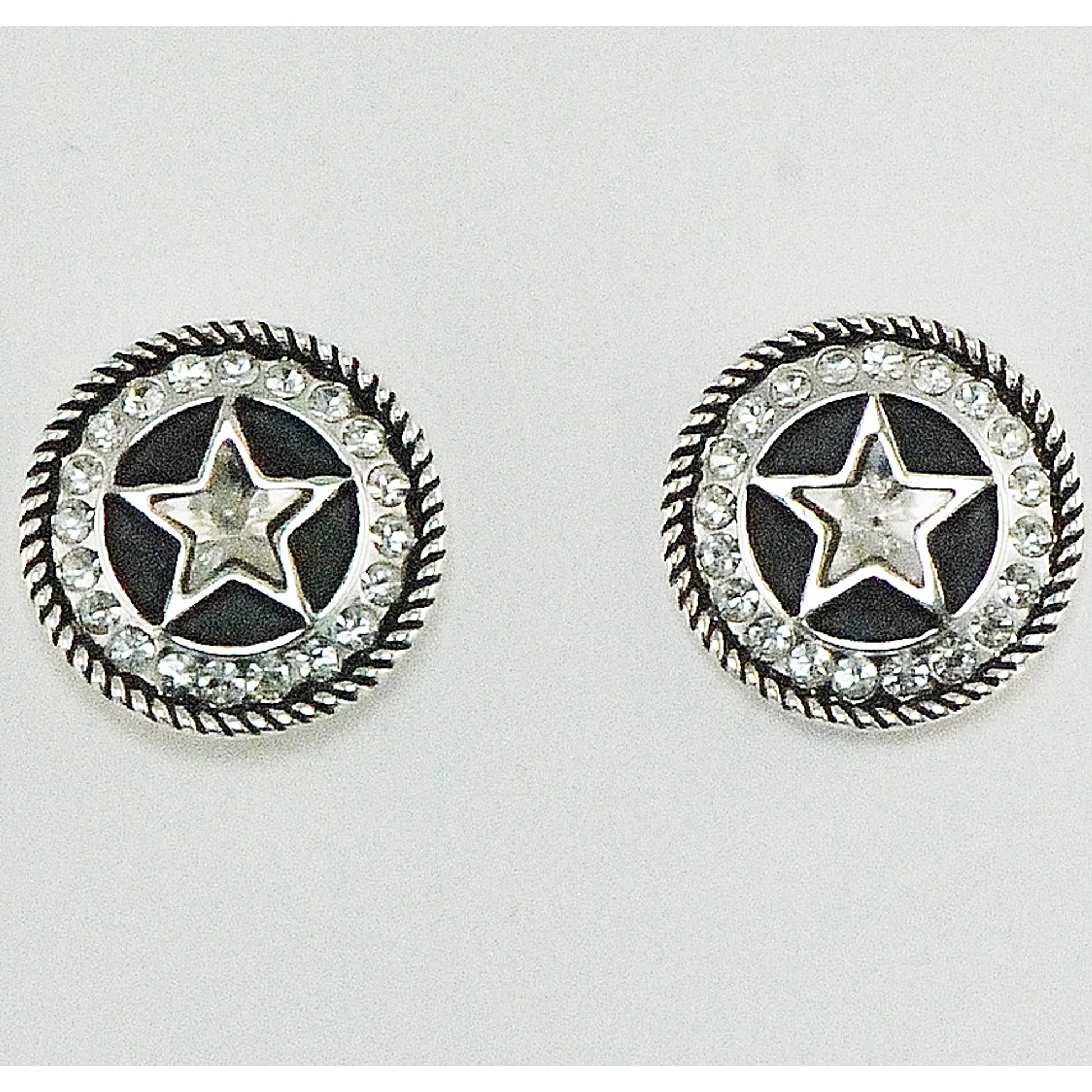 Western Edge Jewelry Crystal Star Concho Earrings