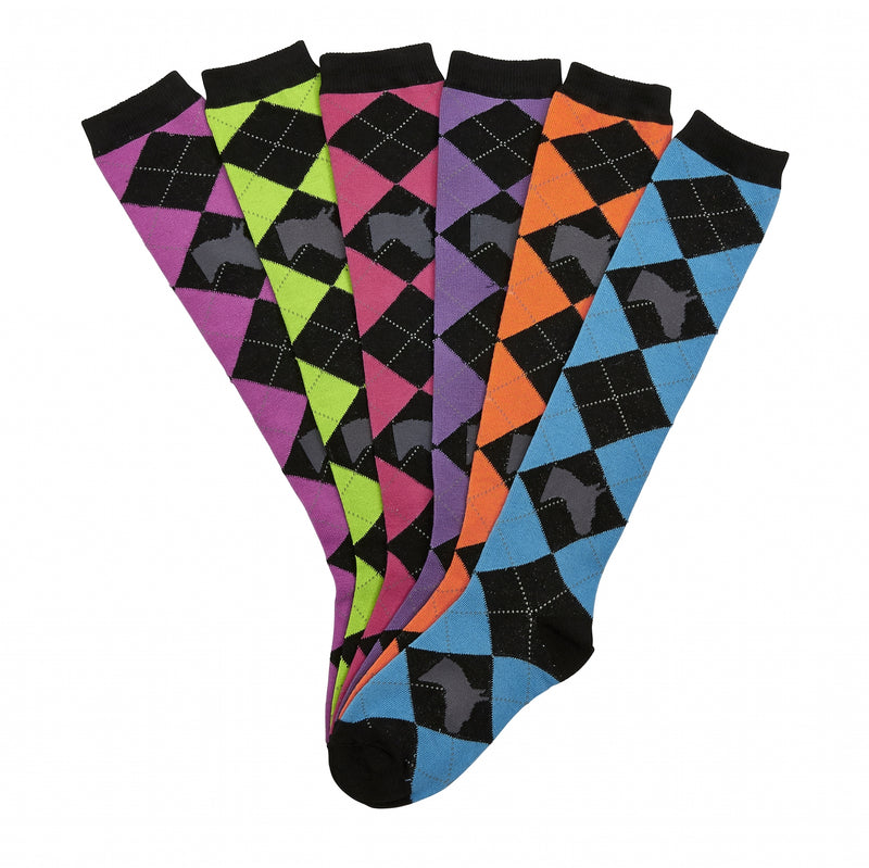 3-Horse Head Tall Boot Socks - 6 Pack