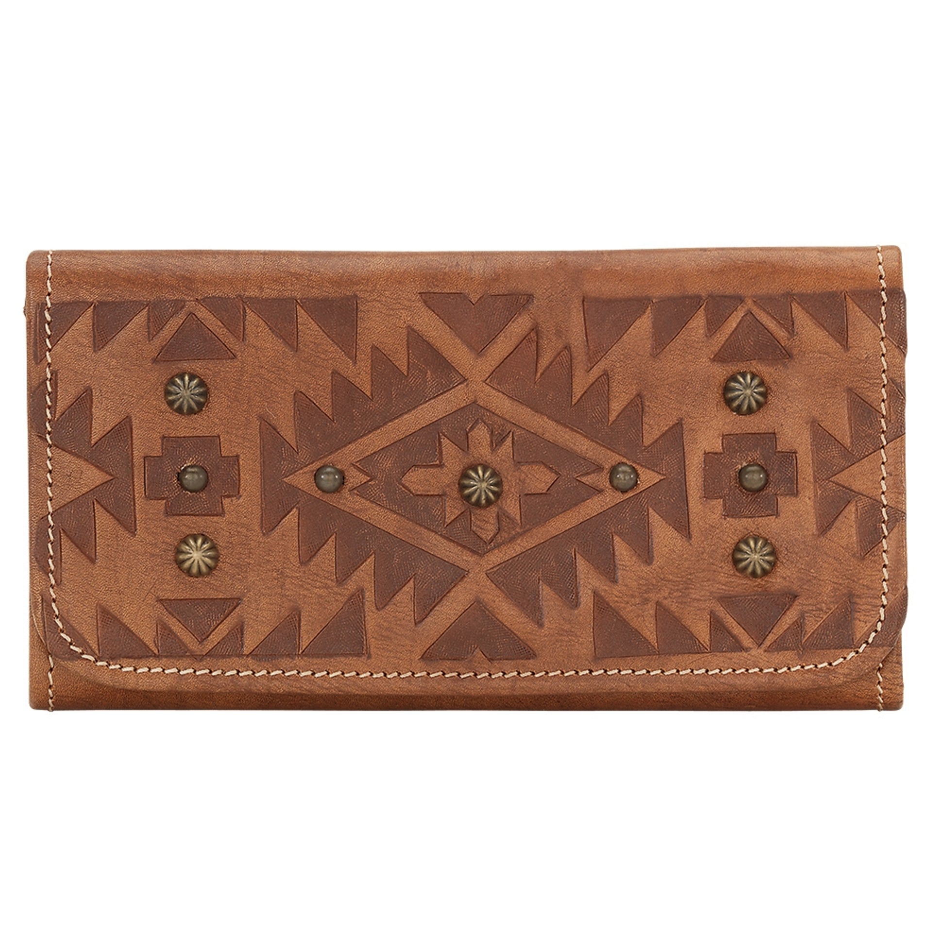 AMERICAN WEST Mystic Shadow Tri-Fold Wallet - Tan