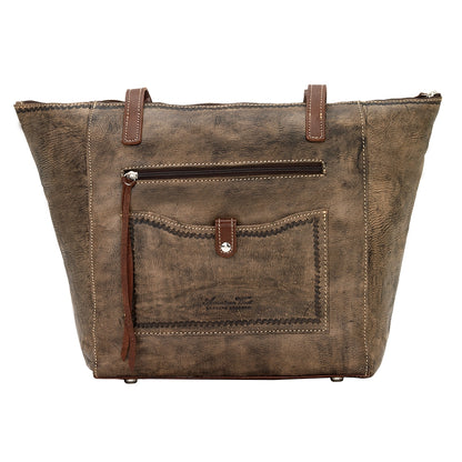 AMERICAN WEST Mystic Shadow Zip Top Bucket Tote - Tan